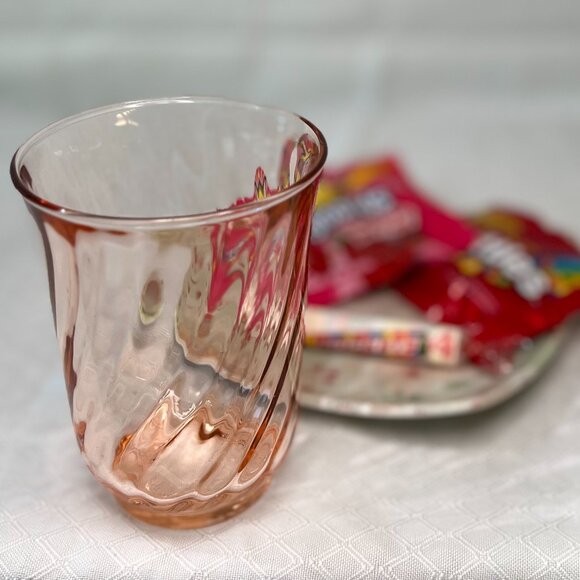 Vintage MCM translucent pink glass - Picture 5 of 7